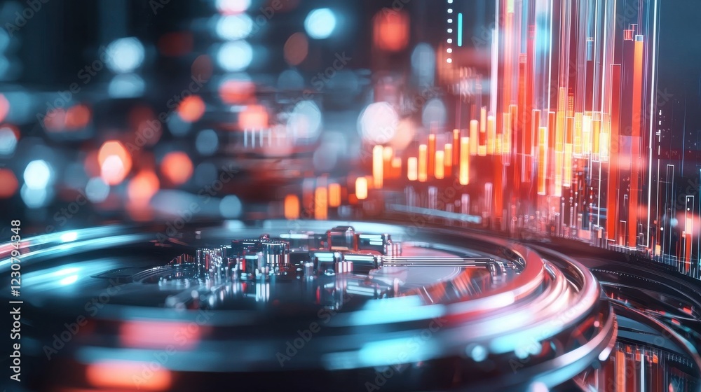 Poster dynamic market graph visualization with abstract financial data analysis