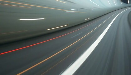 Driving Through A Tunnel Light Trails Blurred Motion