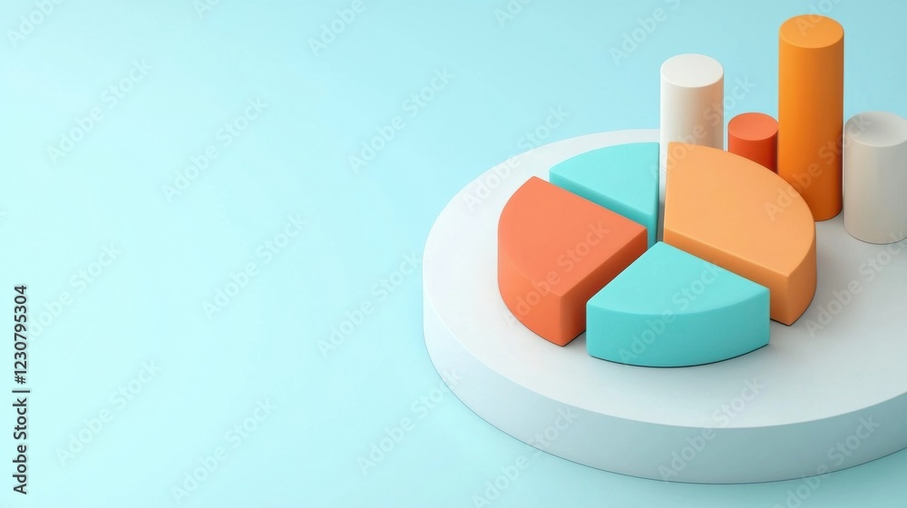 Poster minimalist circular pie chart for business analytics and data visualization