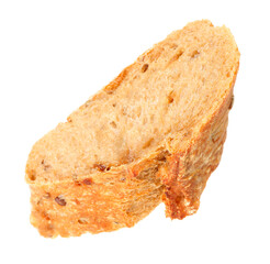 Piece of fresh baguette isolated on white