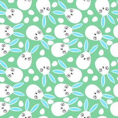 Easter eggs seamless rabbits pattern for wrapping paper and fabrics and linens and kids clothes print and spring party accessories