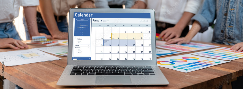 Leinwandbilder calendar on computer software application for schedule planning for personal organizer and online bu