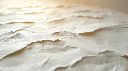 Close-up view of textured, layered paper with soft lighting creating a serene atmosphere