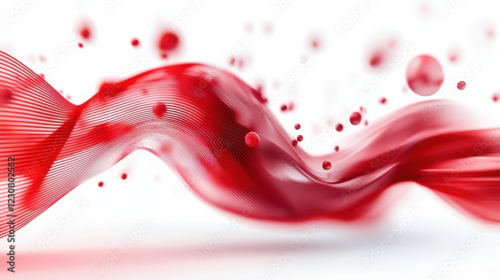 Poster mesmerizing abstract red and pink fluid wave with dynamic swirl and splash texture design