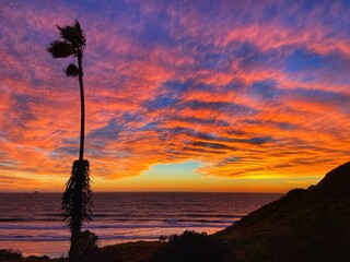 colorful sunset over the beach 