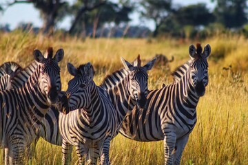 zebras in the savannah