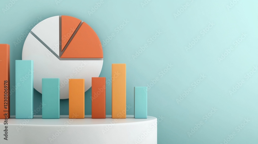 Poster abstract colorful geometric shapes and patterns in minimal architectural design composition