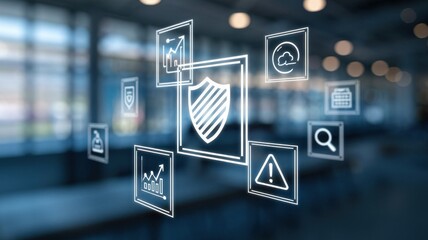 Fototapeta premium Digital Security System: Data Protection and Cyber Safety
