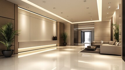 Modern Elegant Hotel Lobby Interior Design