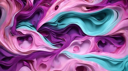 Fototapeta premium Vivid abstract artwork featuring harmonious swirls of pink, purple, and blue hues, evoking a sense of movement and creativity in a vibrant and sophisticated composition.