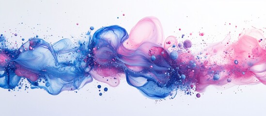 Abstract flowing colors in shades of pink and blue, creating a vibrant wave effect