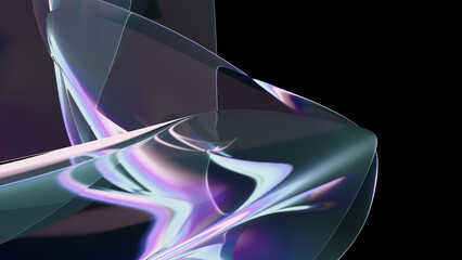 Abstract 3d background wallpaper with colorful light emitter iridescent neon holographic gradient geometric shape. Gradient design element for banners, backgrounds, wallpapers and covers.