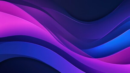 Obraz premium Dive into a captivating realm of purple and blue abstract waves, embracing modern design in a sleek, dark background.