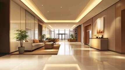 Elegant Modern Hotel Lobby Interior Design