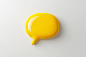 yellow speech bubble isolated on white png 