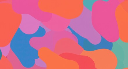 Abstract Fluid Shapes: A vibrant, eye-catching design composed of fluid, organic shapes in a spectrum of bold and bright colors that brings a feeling of playful creativity.