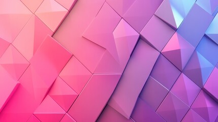 Abstract Pink Purple Geometric 3D Gradient Wall Background