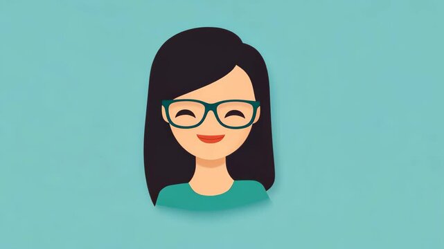 A sleek female avatar design in a minimalist 2D style, standing out with a clean, vibrant background for visual appeal.