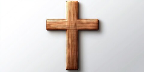 illustration wooden cross isolated on solid background 