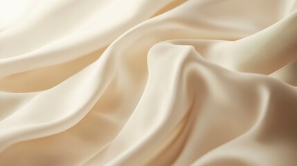 Obraz premium Creamy Beige Silk Drape - Elegant Fabric Texture Background