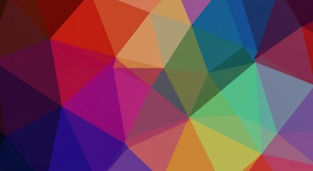 Obraz premium Geometric Rainbow: A vibrant, abstract composition of interconnected geometric shapes in a kaleidoscope of rainbow colors, creating a sense of dynamic energy and visual intrigue.