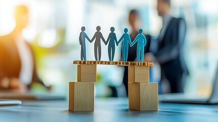 Business Team Building Leadership Problem-Solving Teamwork and collaboration in modern office.