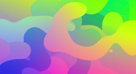 Vibrant Abstract Fluid Forms: A captivating artistic composition featuring smooth, flowing forms and a gradient of vivid hues that evoke a sense of dynamism and aesthetic pleasure. 