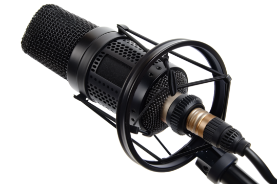 High-quality Studio Microphone for Podcasting Isolated on a White Background