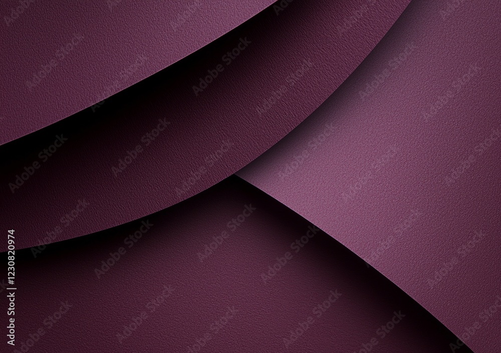 Poster smooth, curved shapes intersect on a purple backdrop, creating a dynamic and modern abstract composi