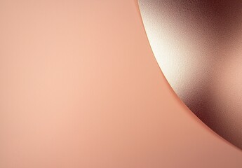 Rose gold partially covers a peach background, creating a stylish and elegant contrast with copy space, ideal for luxury or feminine designs