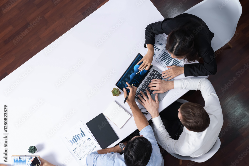 Leinwandbilder group of office worker and businesspeople working on business financial data analysis. empty space w