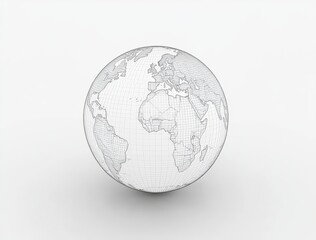 A modern artistic interpretation of the globe in wireframe style.