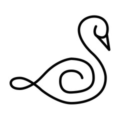 Obraz premium Abstract One-Line Swan Drawing in Minimalist Style. Wedding Invitations, Elegant Packaging, Fine Art Decor. Fashion Labels, Jewelry Branding, Modern Design. Spa Logos, and Fine Art Prints 