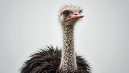 Ostrich Portrait: A Serene, Close-Up Study in Feather and Form