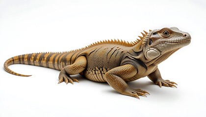 Obraz premium Golden Spiny-tailed Iguana: A Detailed Studio Portrait