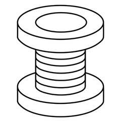 Thread Spool Icon with Cylindrical Shape and Wound Thread. Tailoring Apps, Sewing Blogs, DIY Craft Stores. Craftsmanship. Creativity. The Art of Sewing, Textile Work.Crafting

