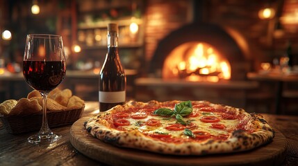 Cozy pizza restaurant featuring wood-fired oven and inviting ambiance for a perfect dining experience