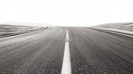 Naklejka premium Empty asphalt road vanishing into horizon.