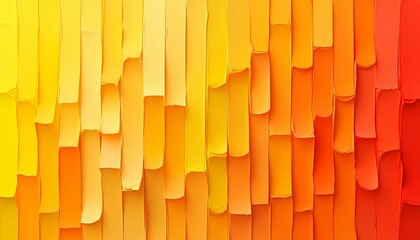 Abstract warm color palette, textured paint strokes in yellow, orange, and red shades.