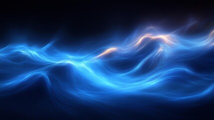 Ethereal Blue Energy Flow. Generative AI