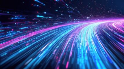 Fototapeta premium The Digital Highway: A Futuristic Representation of Data Flow and Connectivity