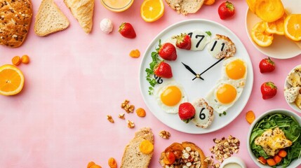 Creative Breakfast with Clock-Shaped Fried Eggs