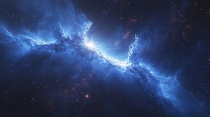 Fototapeta premium Vivid Cosmic Energy Burst in Deep Space. Generative AI