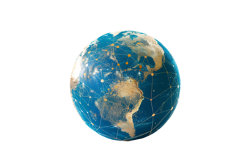 Globe With Network Lines Symbolizing Global Trade, Highlighting Interconnectedness of International Commerce
