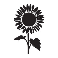 Simple Silhouette of a Sunflower