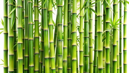 Obraz premium Lush Green Bamboo Forest, Close-up of Bamboo Stalks