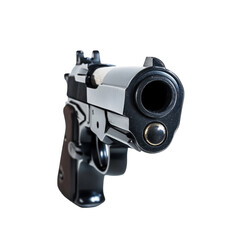 Handgun Facing Front on Transparent Background