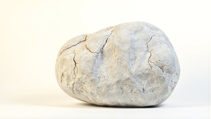 Obraz premium Large boulder with cracks on yellow to white gradient background