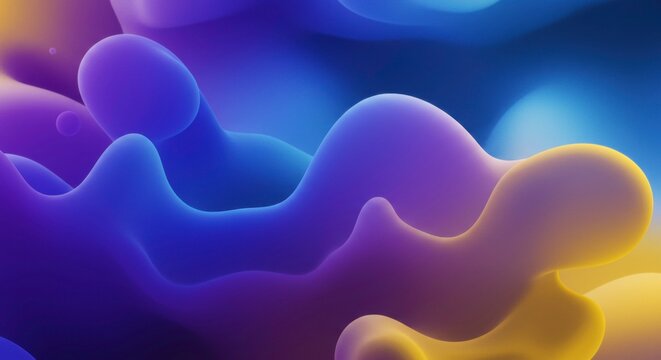 Abstract Fluid Shapes: Captivating artwork showcasing flowing, organic shapes in gradient of colors, a visually arresting design.