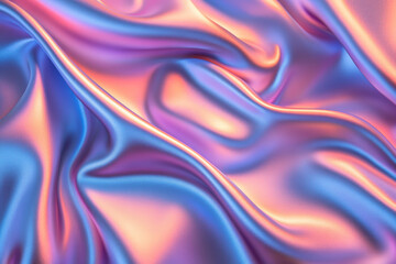 Obraz premium Abstract iridescent satin texture with vibrant pastel hues, ideal for modern graphic design and artistic backgrounds